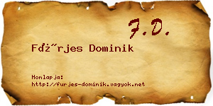 Fürjes Dominik névjegykártya